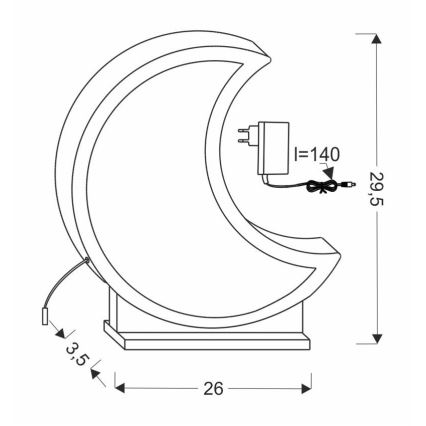 LED dječja stolna lampa MOON LED/12W/230V žuta