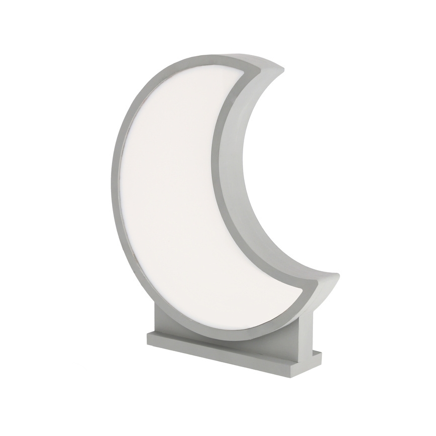 LED Dječja stolna svjetiljka MOON LED/12W/230V siva