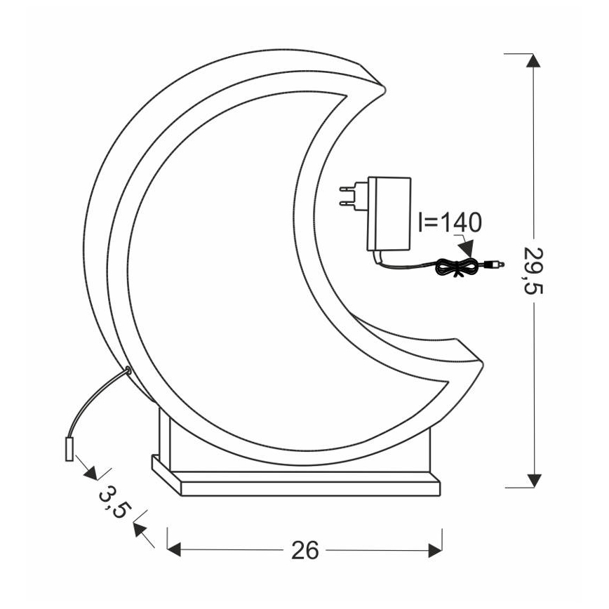 LED dječja stolna svjetiljka MOON LED/12W/230V žuta