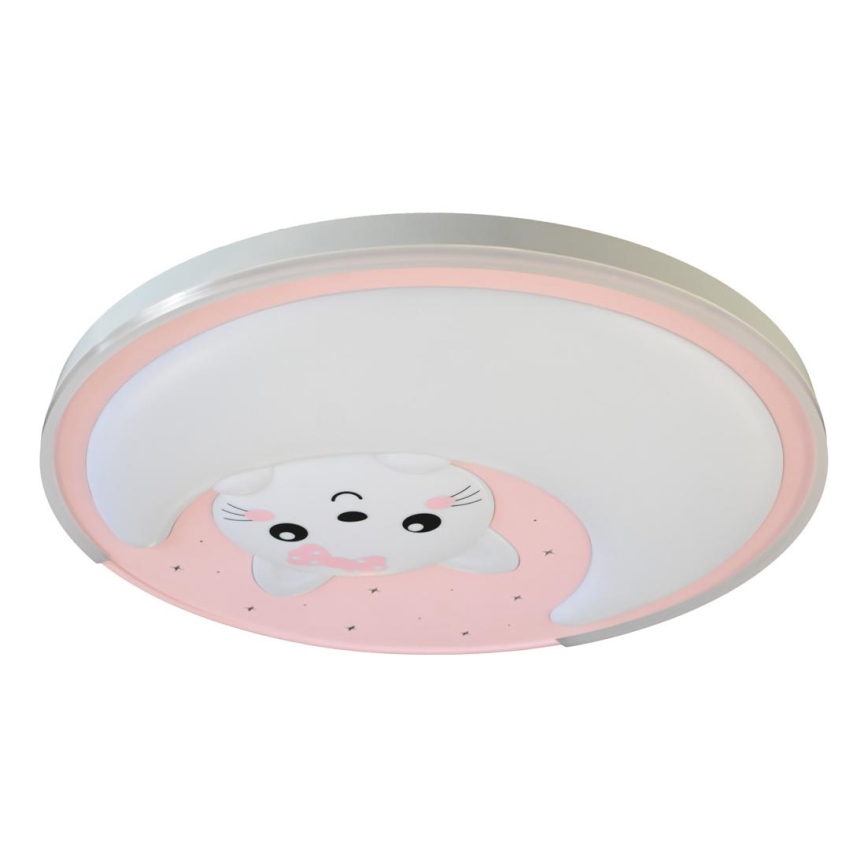 LED Dječja stropna svjetiljka MOONCAT LED/34W/230V ružičasta