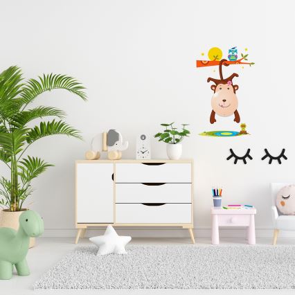 LED Dječja zidna svjetiljka MONKEY 1xLED/0,6W/3xAAA