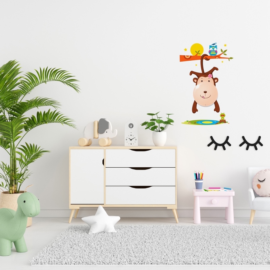 LED Dječja zidna svjetiljka MONKEY 1xLED/0,6W/3xAAA