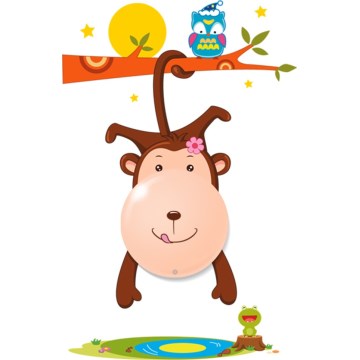 LED dječja zidna svjetiljka MONKEY LED/0,6W/3xAAA