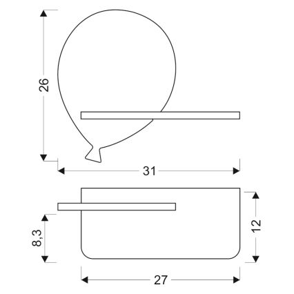 LED Dječja zidna svjetiljka s policom BALLOON LED/4W/230V žuta/drvo