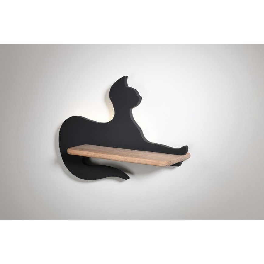 LED Dječja zidna svjetiljka s policom BLACK CAT LED/5W/230V, 