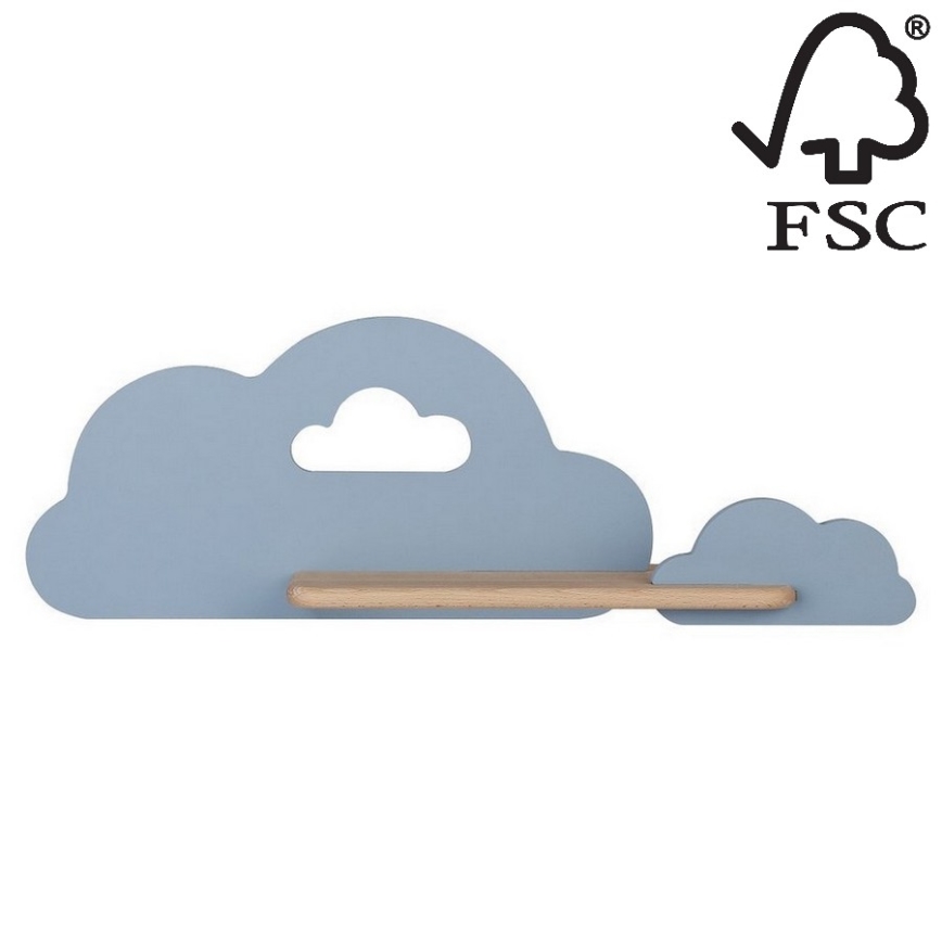 LED Dječja zidna svjetiljka s policom CLOUD LED/5W/230V plava, 