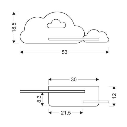 LED Dječja zidna svjetiljka s policom CLOUD LED/5W/230V ružičasta/bijela