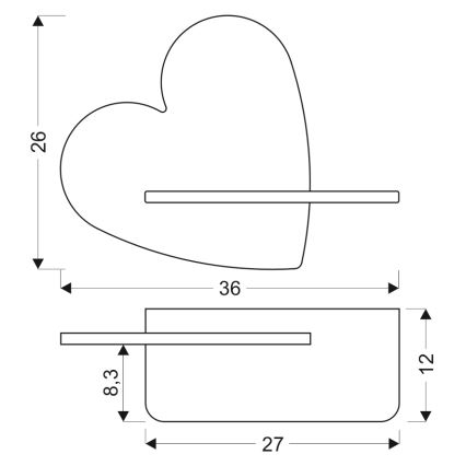 LED Dječja zidna svjetiljka s policom HEART LED/5W/230V ružičasta/drvo