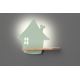 LED Dječja zidna svjetiljka s policom HOUSE LED/4W/230V zelena/drvo