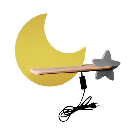 LED Dječja zidna svjetiljka s policom MOON LED/5W/230V, 