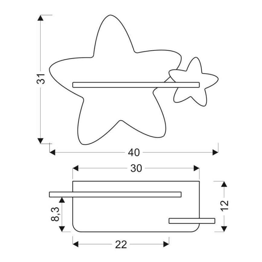 LED Dječja zidna svjetiljka s policom STAR LED/5W/230V, 