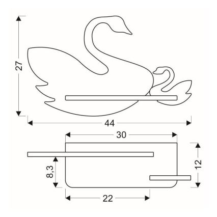 LED Dječja zidna svjetiljka s policom SWAN LED/5W/230V