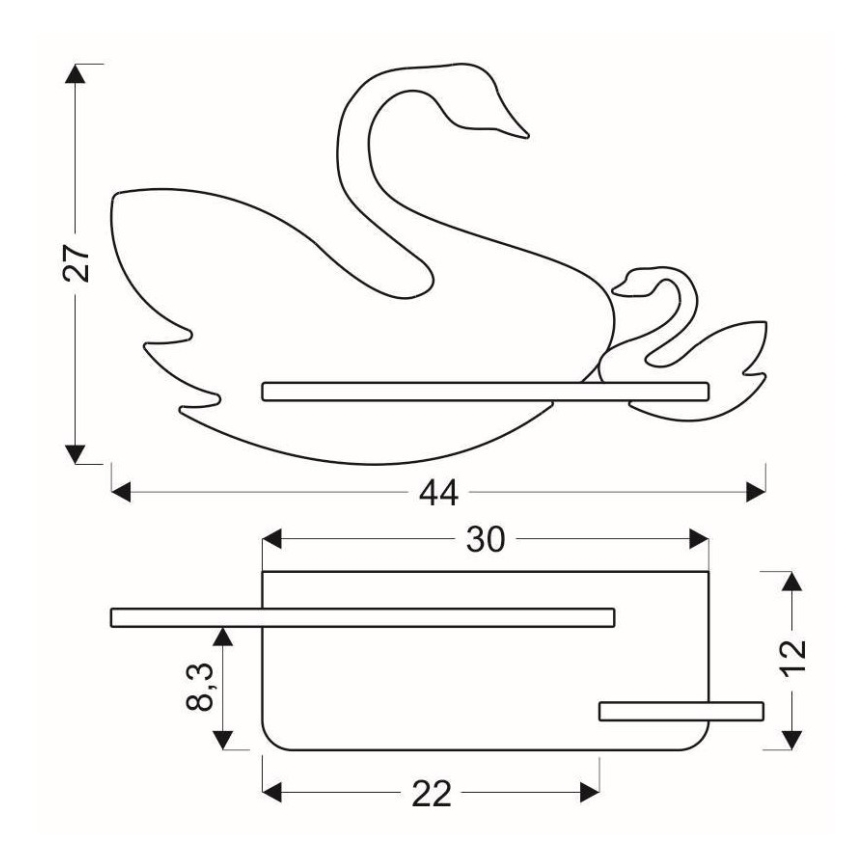 LED Dječja zidna svjetiljka s policom SWAN LED/5W/230V, 