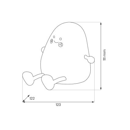 LED prigušivo punjivo dodirno dječje noćno svjetlo MANGO LED/2,5W/5V 800 mAh