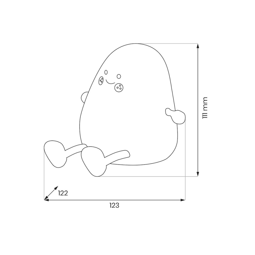 LED prigušivo punjivo dodirno dječje noćno svjetlo MANGO LED/2,5W/5V 800 mAh