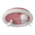 LED dječje stropno svjetlo s prigušivanjem i ventilatorom LED/48W/230V 3000/4000/6000K ružičasto + daljinski upravljač