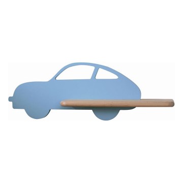 LED Dječje zidno svjetlo s policom CAR LED/5W/230V plava/drvo, 