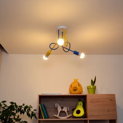 LED Dječji nadgradni luster OXFORD 3xE27/15W/230V