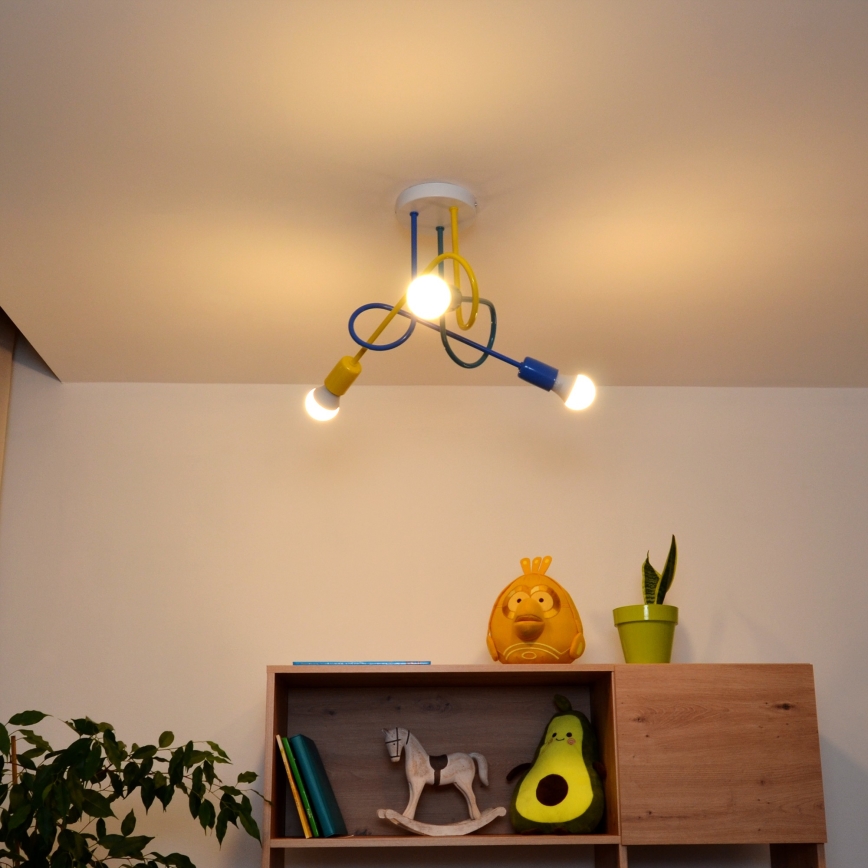 LED Dječji nadgradni luster OXFORD 3xE27/15W/230V