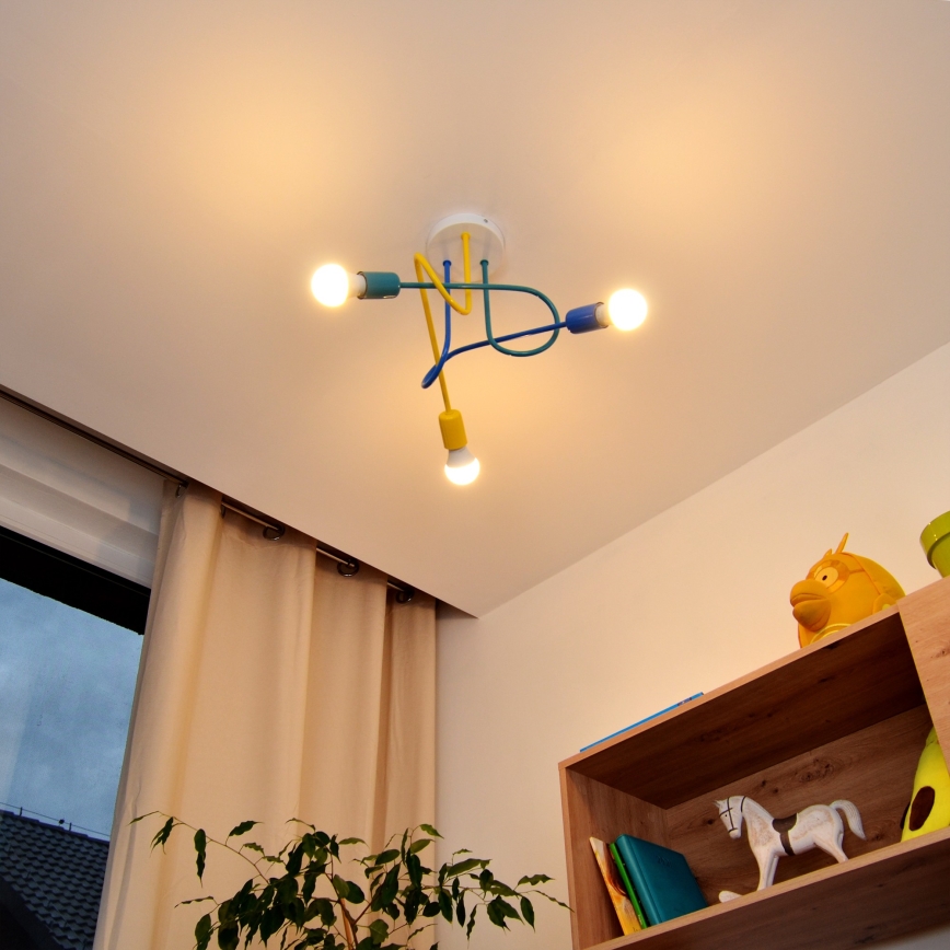 LED Dječji nadgradni luster OXFORD 3xE27/15W/230V