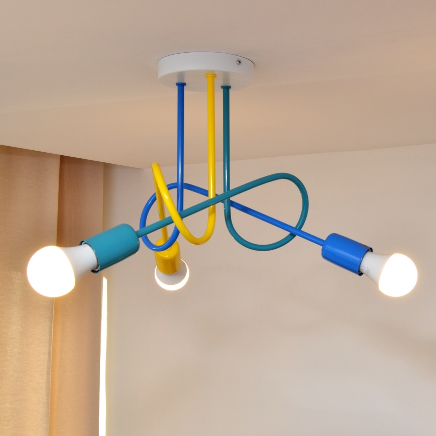 LED Dječji nadgradni luster OXFORD 3xE27/15W/230V
