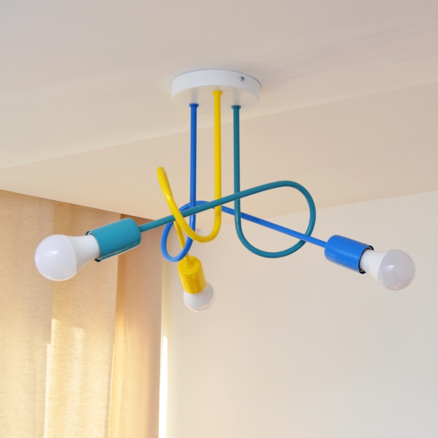 LED Dječji nadgradni luster OXFORD 3xE27/15W/230V
