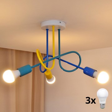 LED Dječji nadgradni luster OXFORD 3xE27/60W/230V