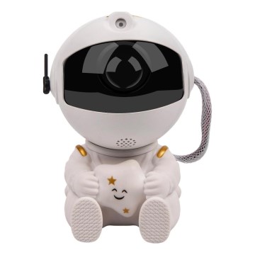 LED Dječji projektor 230V astronaut 12,5 cm + daljinski upravljač