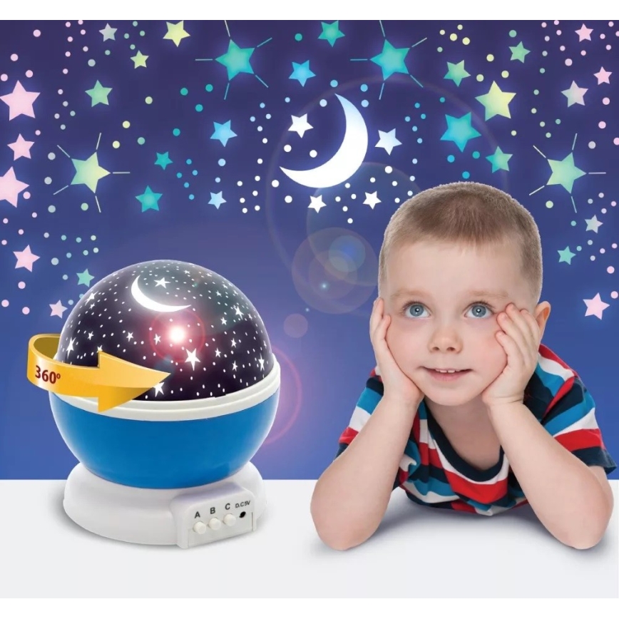LED Dječji projektor 4W/5V/4xAAA