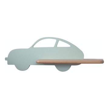 LED dječji zidni lampa s policom CAR LED/5W/230V zelena/drvo,