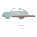 LED dječji zidni lampa s policom CAR LED/5W/230V zelena/drvo,
