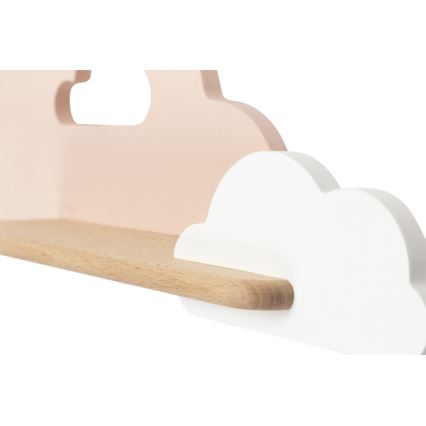 LED dječji zidni luster s policom CLOUD LED/5W/230V ružičasta/bijela,