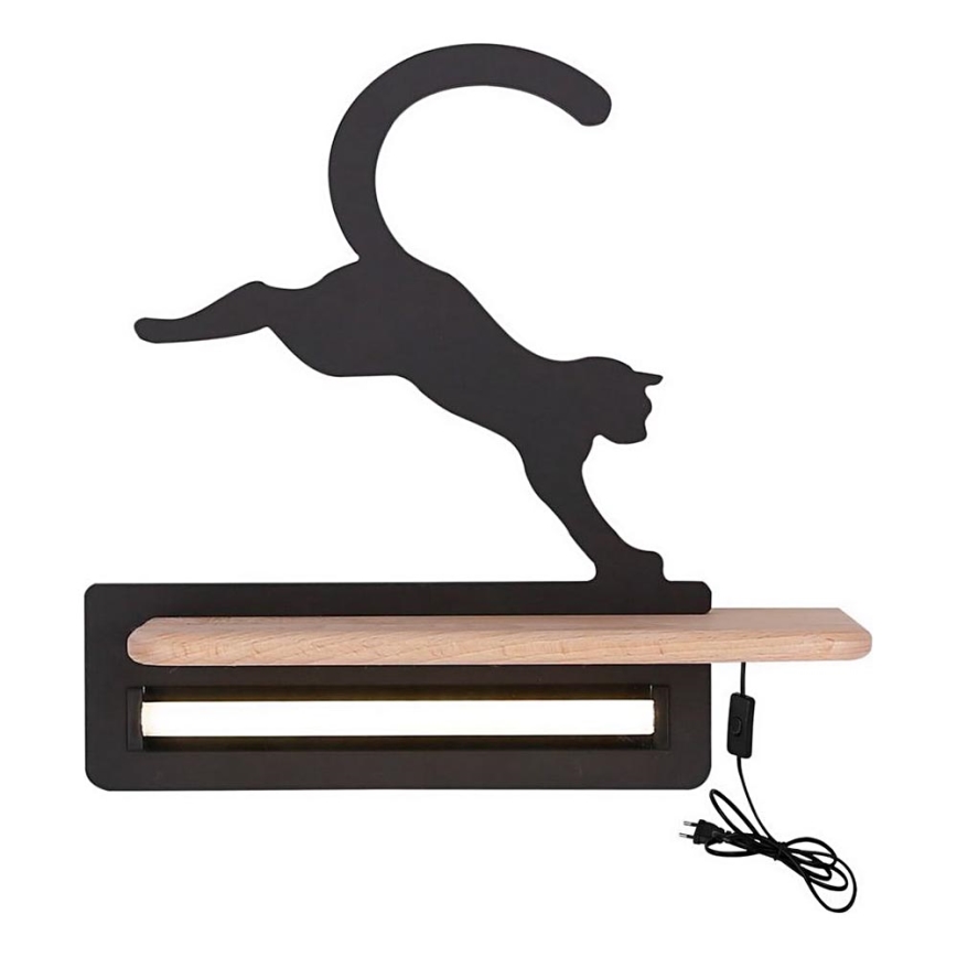 LED dječji zidni lampa s policom JUMPING CAT LED/5W/230V,