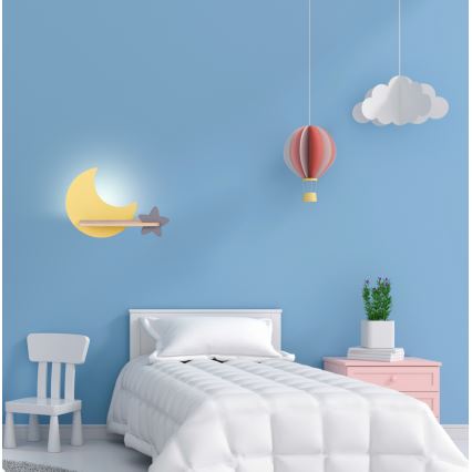 LED dječji zidni lampaš s policom MOON LED/5W/230V,