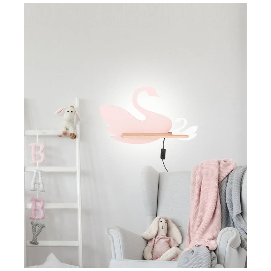 LED dječji zidni lampaš s policom SWAN LED/5W/230V,