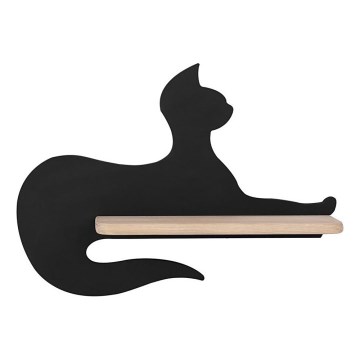 LED dječji zidni lampaš s policom BLACK CAT LED/5W/230V,