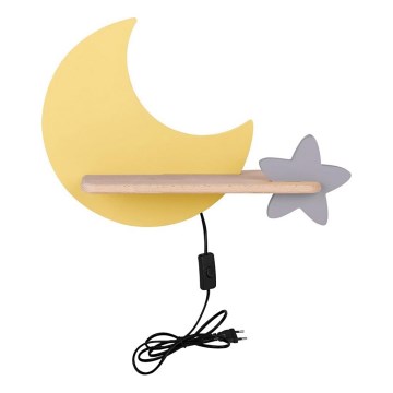 LED dječji zidni lampaš s policom MOON LED/5W/230V,