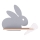 LED dječji zidni lampaš s policom RABBIT LED/4W/230V siva/bijela/drvo,