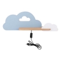 LED dječji zidni luster s policom CLOUD LED/5W/230V plava/bijela,