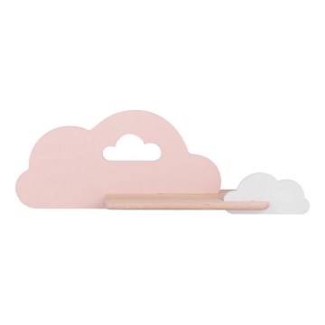LED dječji zidni luster s policom CLOUD LED/5W/230V ružičasta/bijela,
