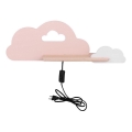 LED dječji zidni luster s policom CLOUD LED/5W/230V ružičasta/bijela,