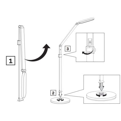 LED prigušivačka dodirna podna lampa FERRARA LED/13W/230V 3000/4000/6000K crna