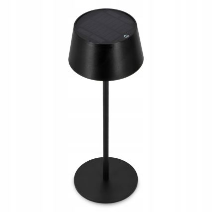 LED dodirna solarna svjetiljka s mogućnošću prigušivanja LED/3W/5V USB 1800 mAh IP44 crna