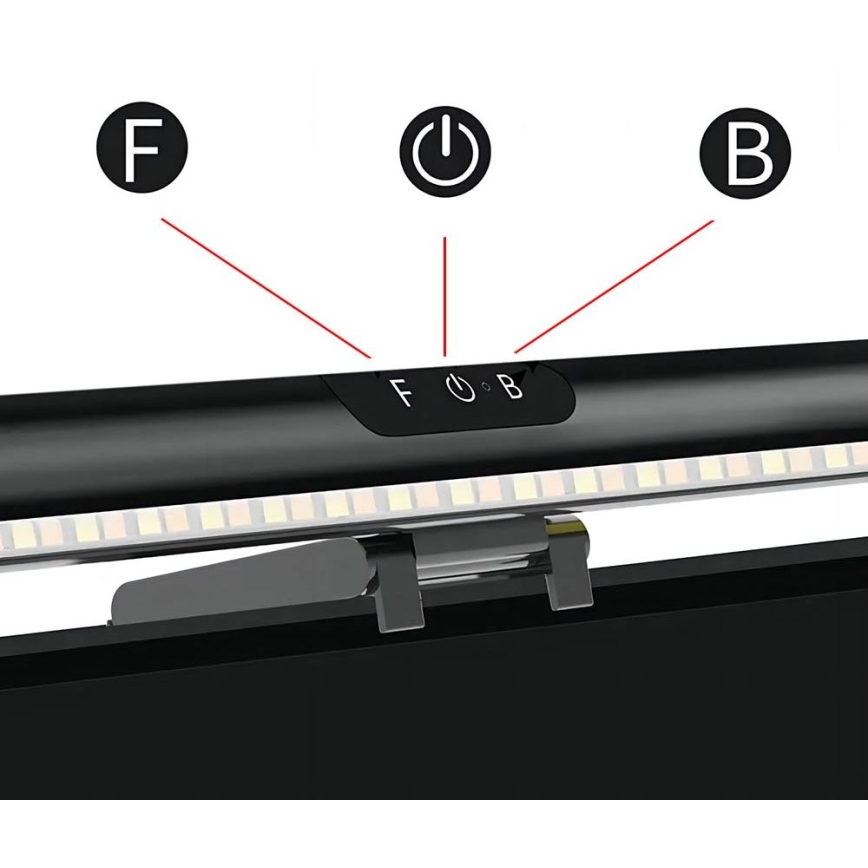 LED Dimmabilno dodirno osvjetljenje za monitor LED/5W/5V 3000/4000/5000/6000K 42 cm crna