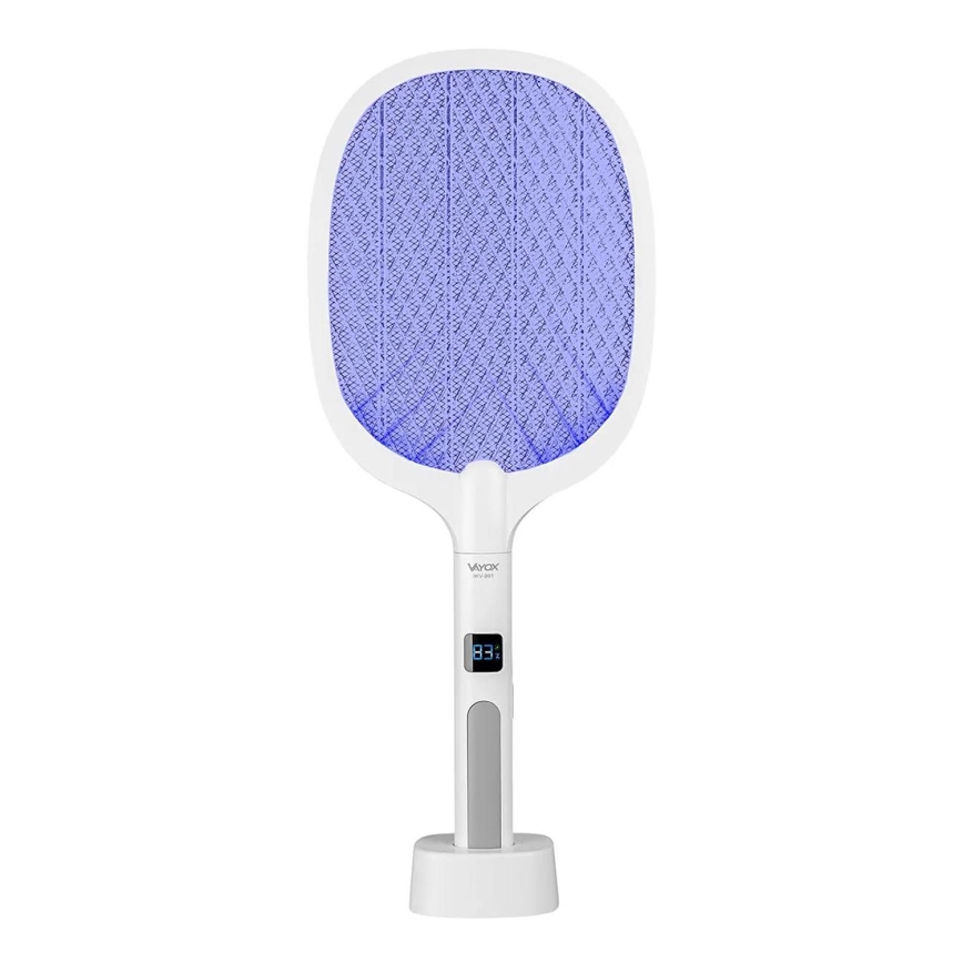 LED Električna zamka za insekte 2u1 s LCD zaslonom 1200 mAh/5V bijela