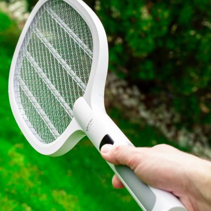 LED Električna zamka za insekte 2u1 s LCD zaslonom 1200 mAh/5V bijela