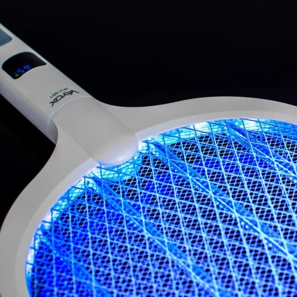 LED Električna zamka za insekte 2u1 s LCD zaslonom 1200 mAh/5V bijela