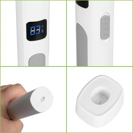 LED Električna zamka za insekte 2u1 s LCD zaslonom 1200 mAh/5V bijela