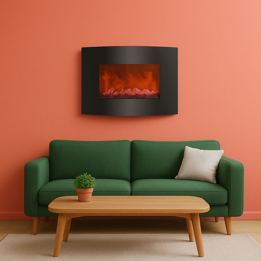 LED električni kamin s grijanjem LED/2000W/230V + daljinski upravljač