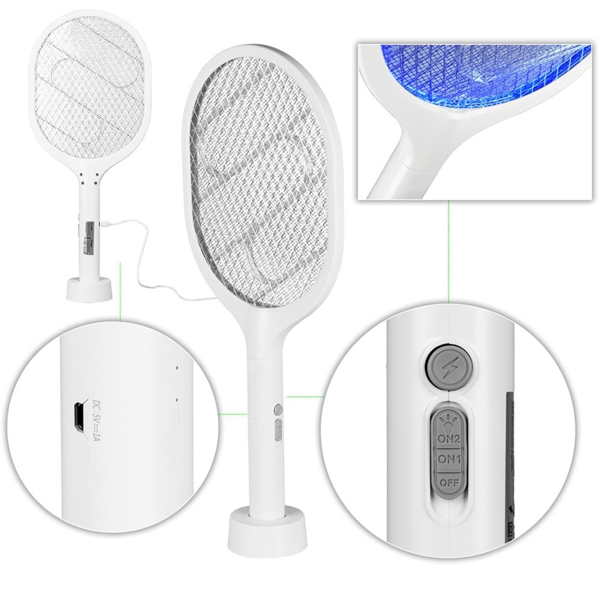 LED električna ljepljiva lampa za insekte 2u1 800 mAh/5V